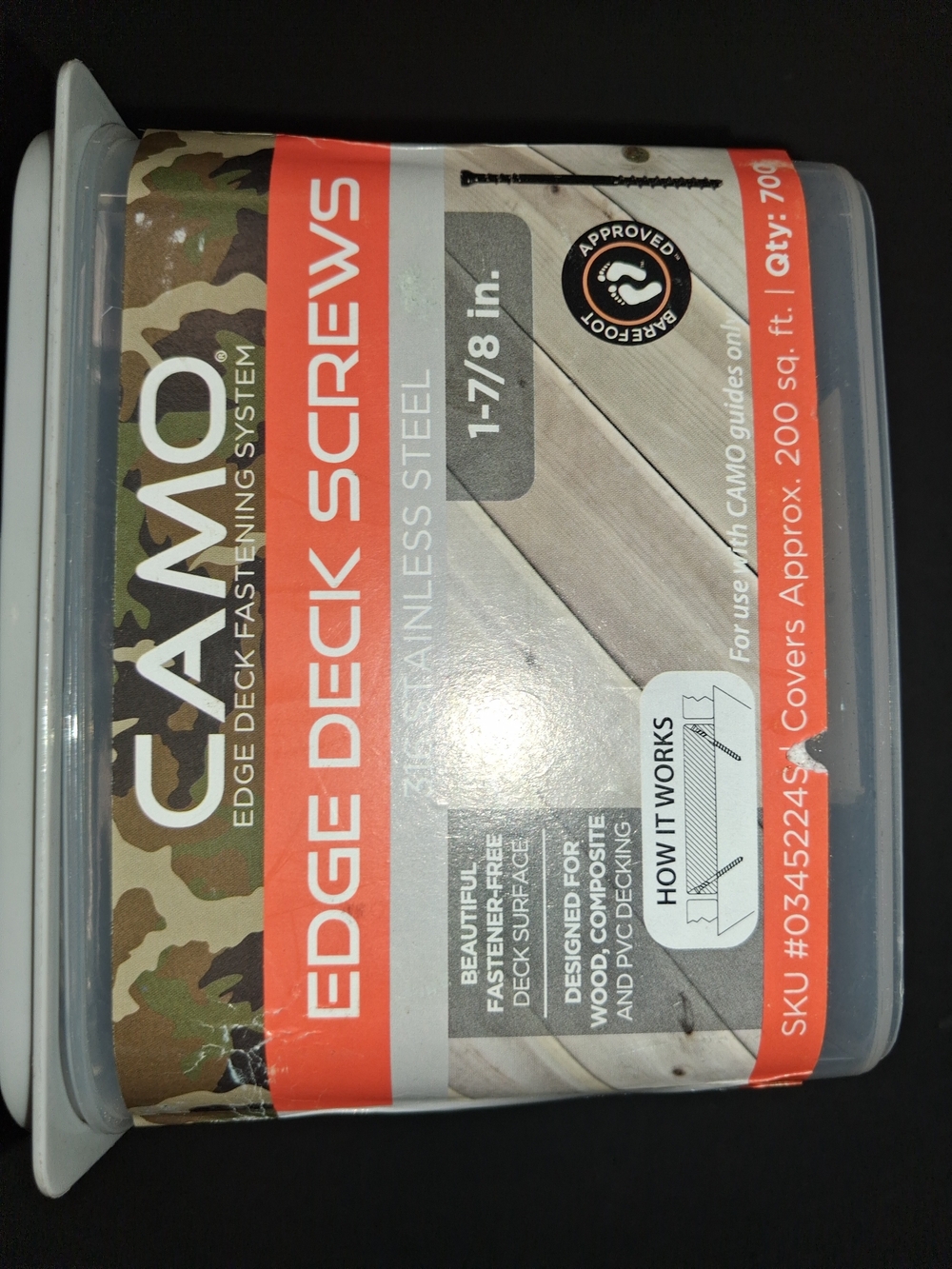 CAMO Edge Deck Screws - Stainless Steel 1-7/8 in - Camo/Orange